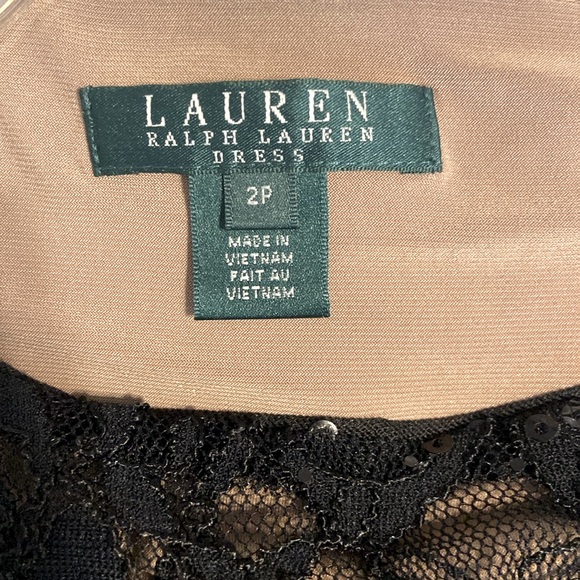 Ralph Lauren Black & Tan Lace Long Sleeved Dress - Picture 4 of 5